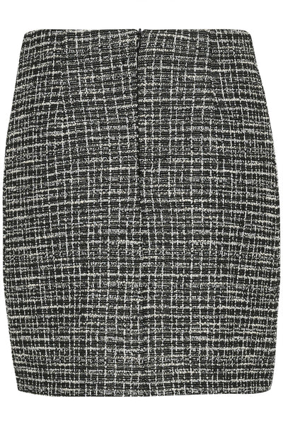CRMillie Skirt Black White Boucle Check - 10613731 Thumbnail