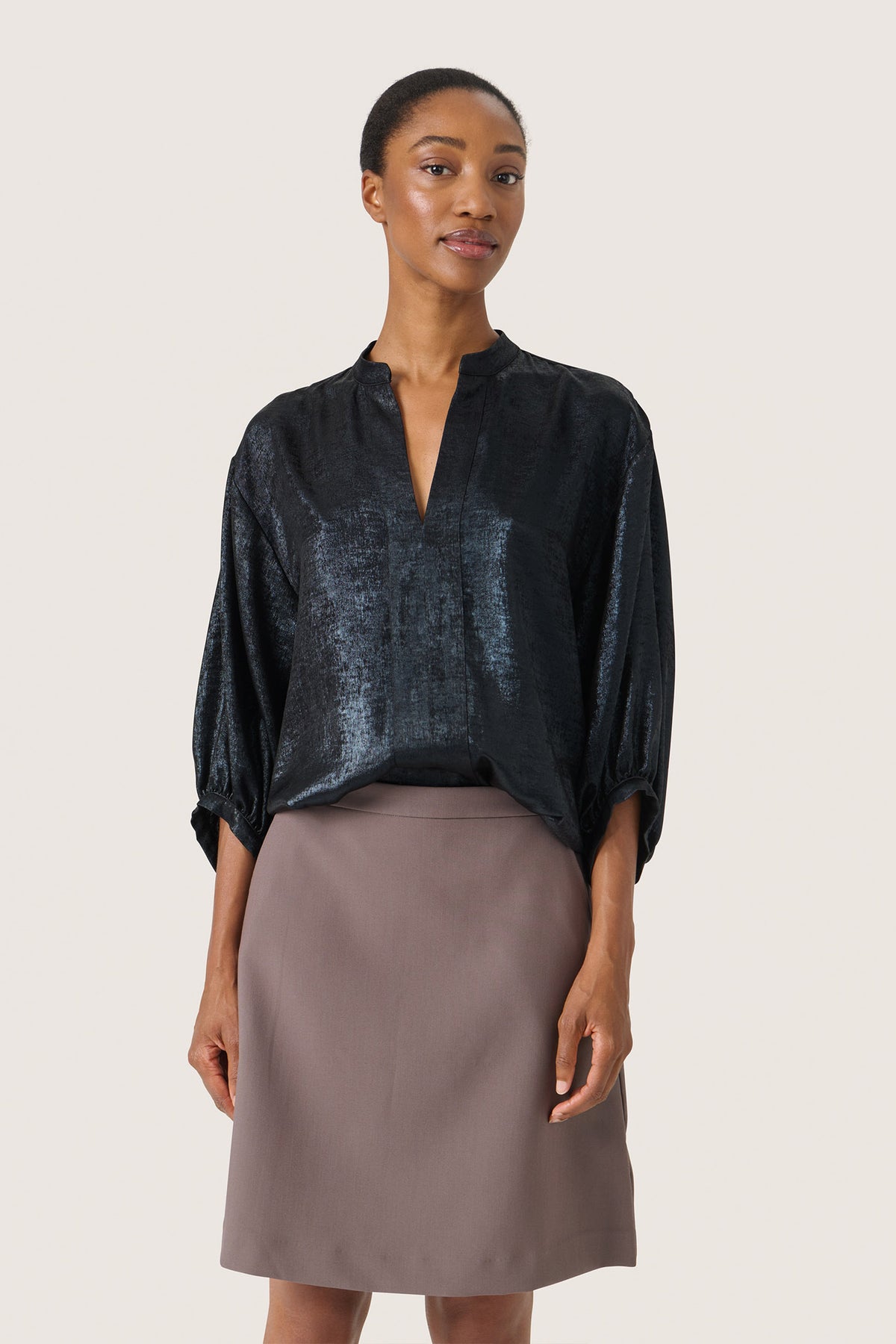 SLElvie Amily Blouse 3/4 Black - 30407746