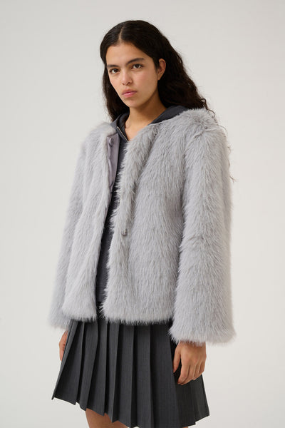 KBSerenity Fur Jacket Flint Gray - 10105337 Thumbnail