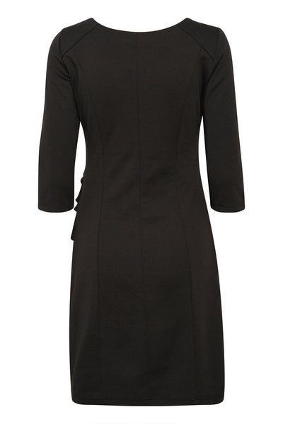 KAindia V-neck 3/4 SL Dress Black deep - 10509356 Thumbnail