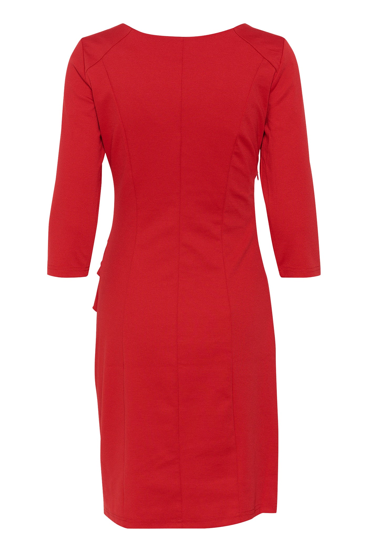KAindia V-neck 3/4 SL Dress Haute Red - 10509356