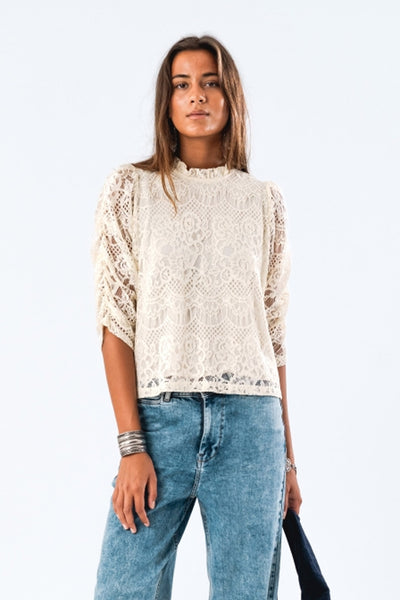 LilouLL Blouse 3/4 02 Creme - 24508-1018 Thumbnail