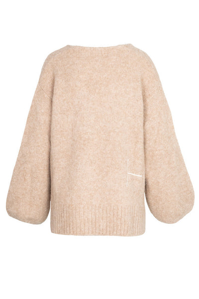 SOFIE V-neck Sweater 466 Beige - 2430120108 Thumbnail