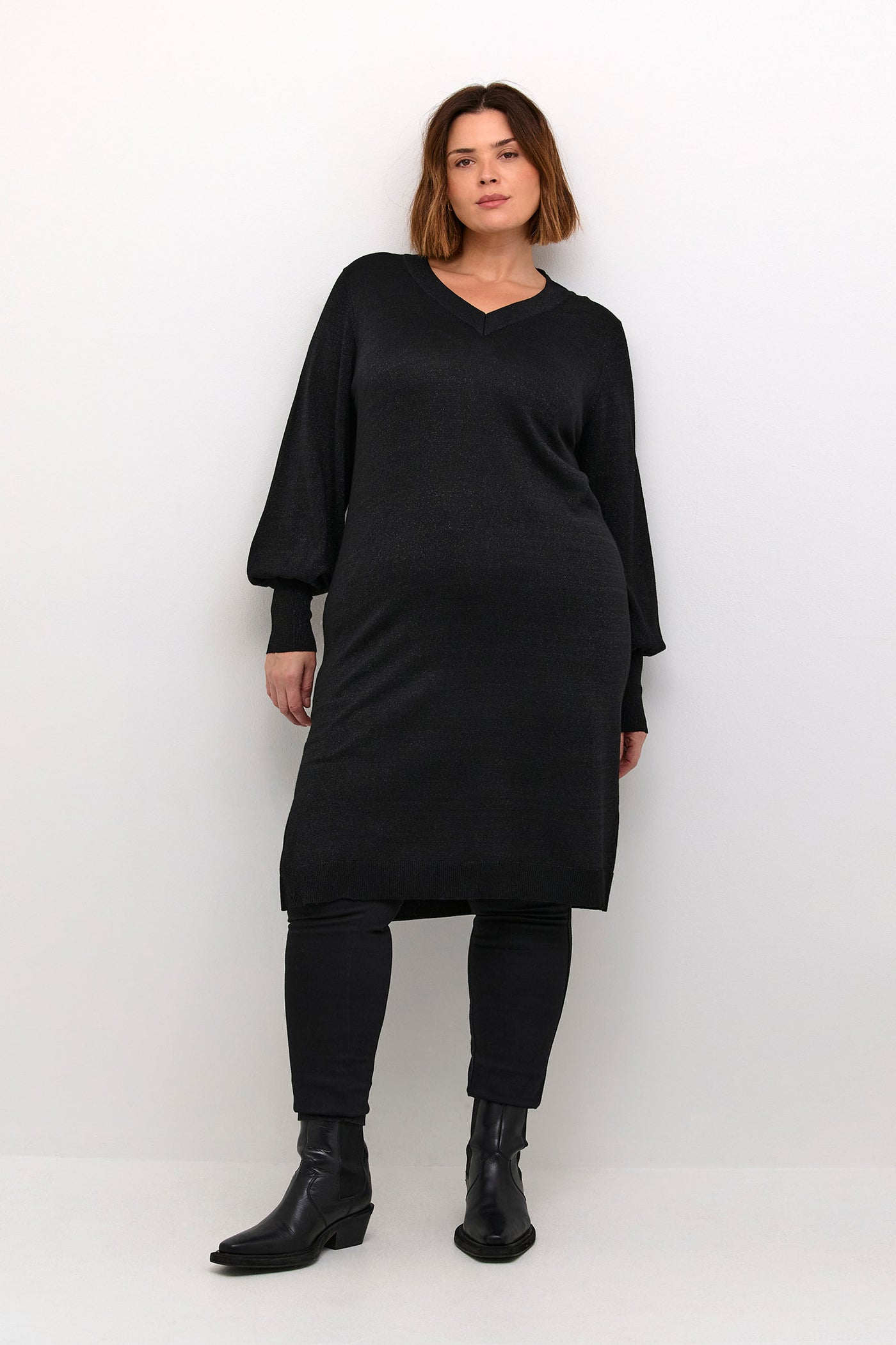 KCregitta Knit Dress Black Metallic - 10582771