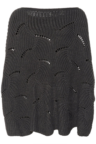 CRMistletoe Knit Poncho ASPHALT - 10613064 Thumbnail
