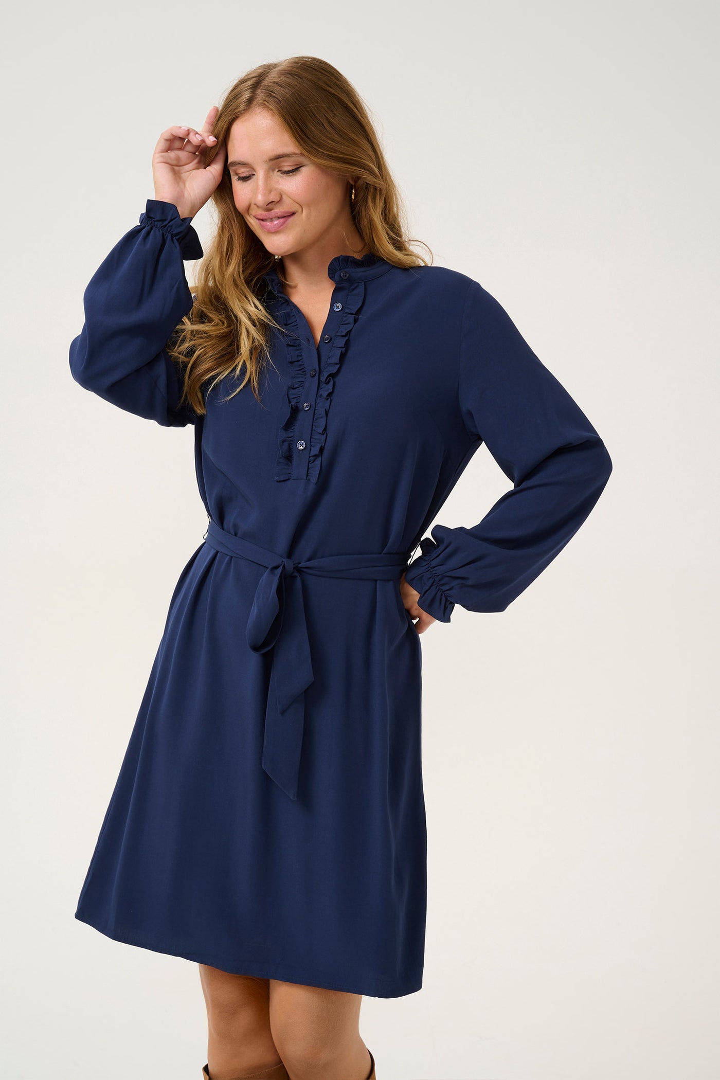 CRVenea Frill Dress Navy Blazer - 10613822