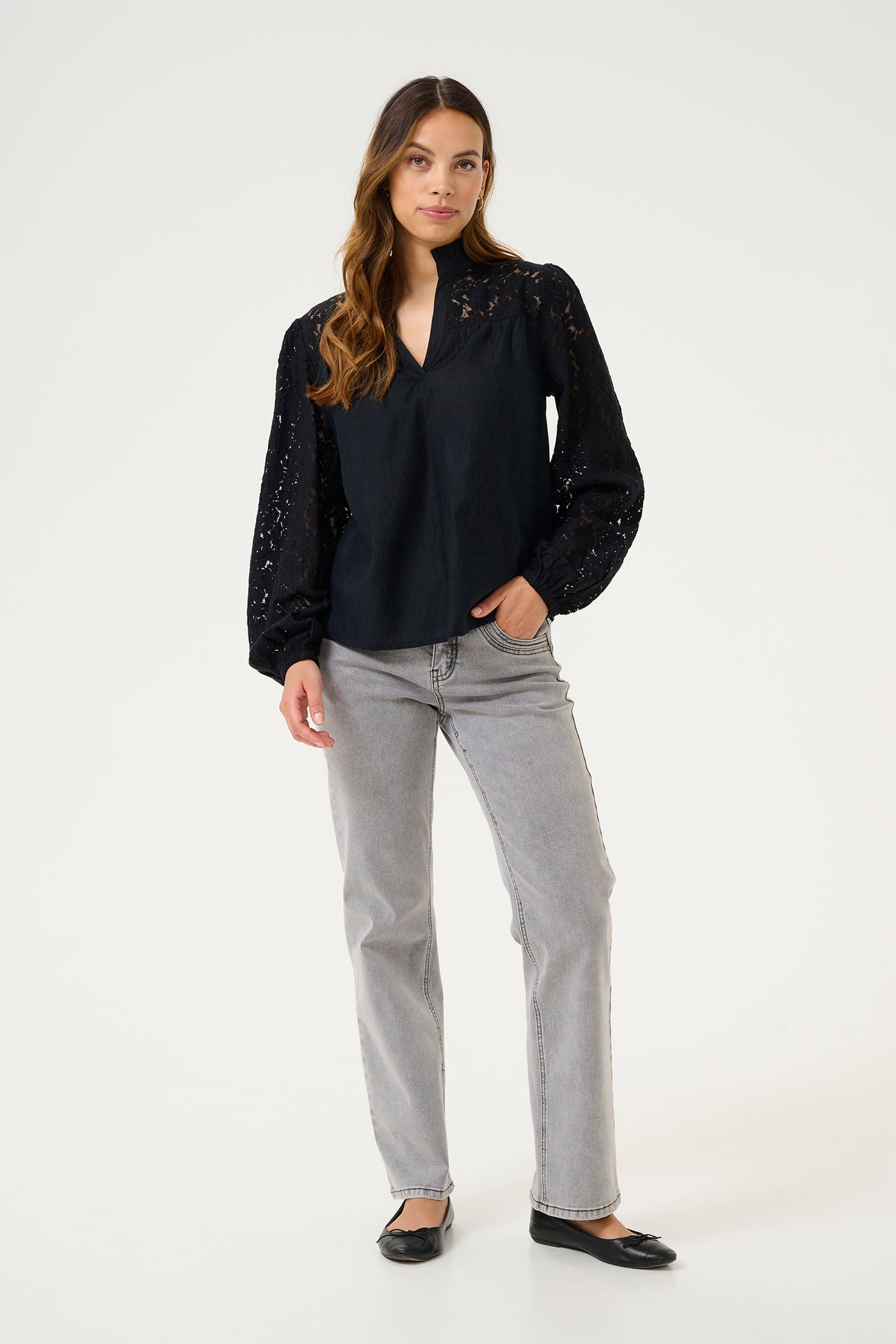 CRLiselin Lace Blouse Pitch Black - 10613845