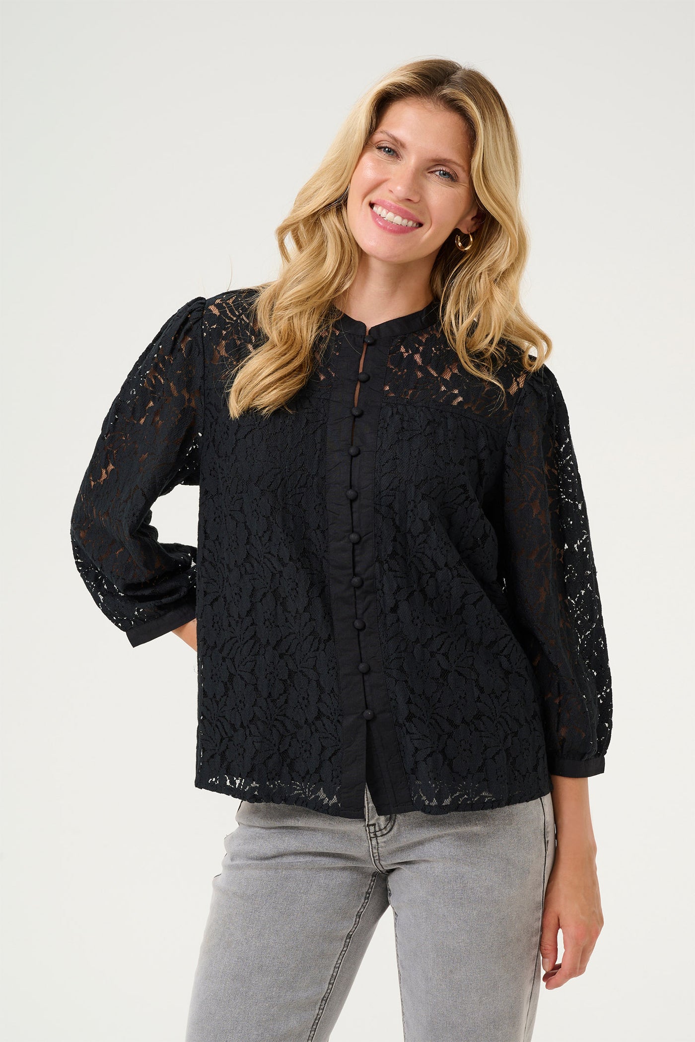 CRKaspis Lace Shirt Pitch Black
