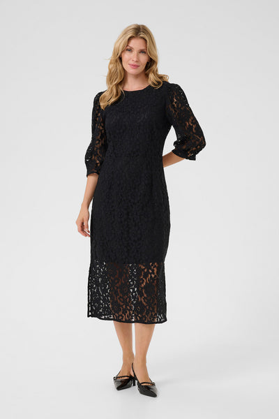 CREbana 3/4 Sleeve Dress Pitch Black - 10614057 Thumbnail