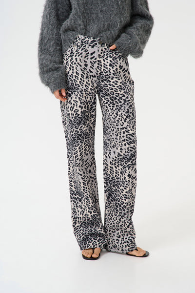 GZleora MW wide jeans Grey leopard - 10910300 Thumbnail