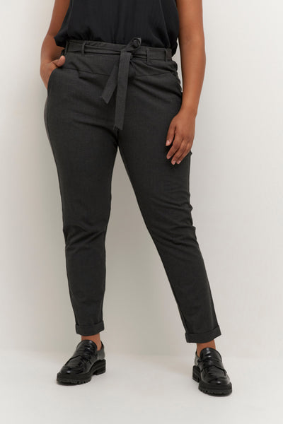 KCjia Belt Pants Dark grey melange - 10580008 Thumbnail