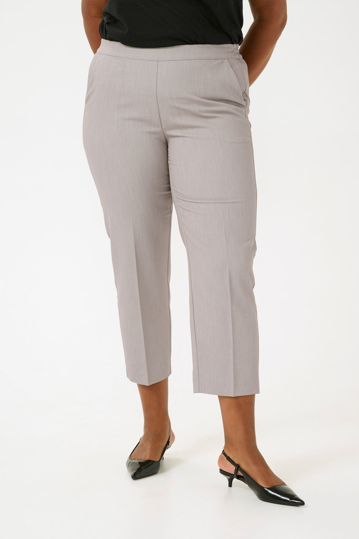 KCsakira Cropped Pants Elephant Skin Melange - 10580650