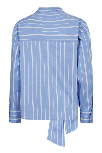 ShiraCC Stripe Bow Blouse 23-Pale Blue Thumbnail