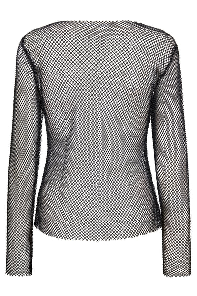 KrystalCC Net Blouse 96-Black Thumbnail