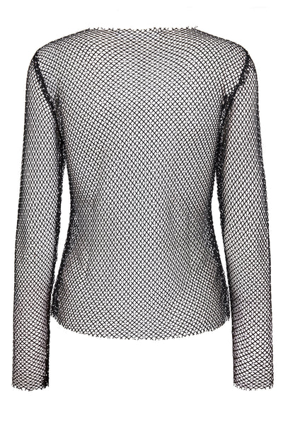 KrystalCC Net Blouse 96930-BlackSilve Thumbnail