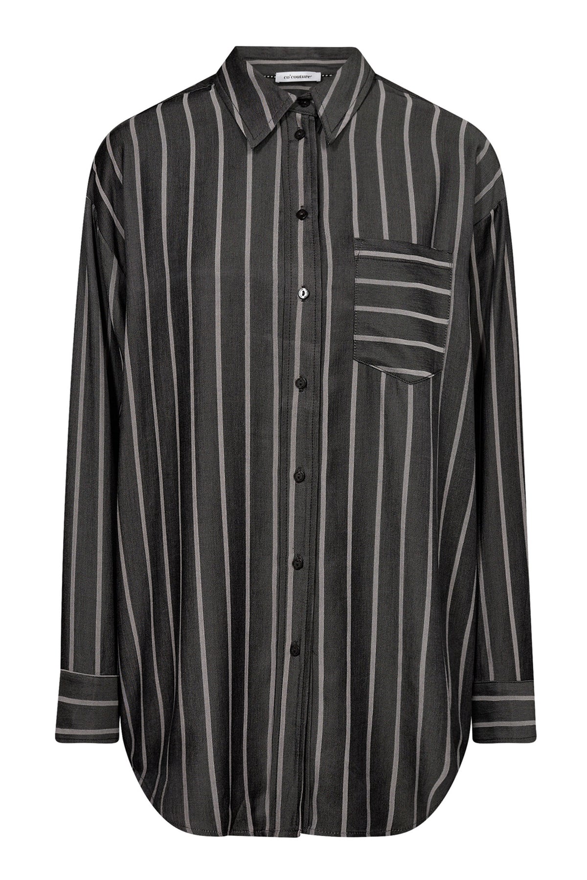 SueCC Stripe Oversize Shirt 96-Black - 35696