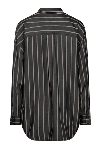 SueCC Stripe Oversize Shirt 96-Black - 35696 Thumbnail