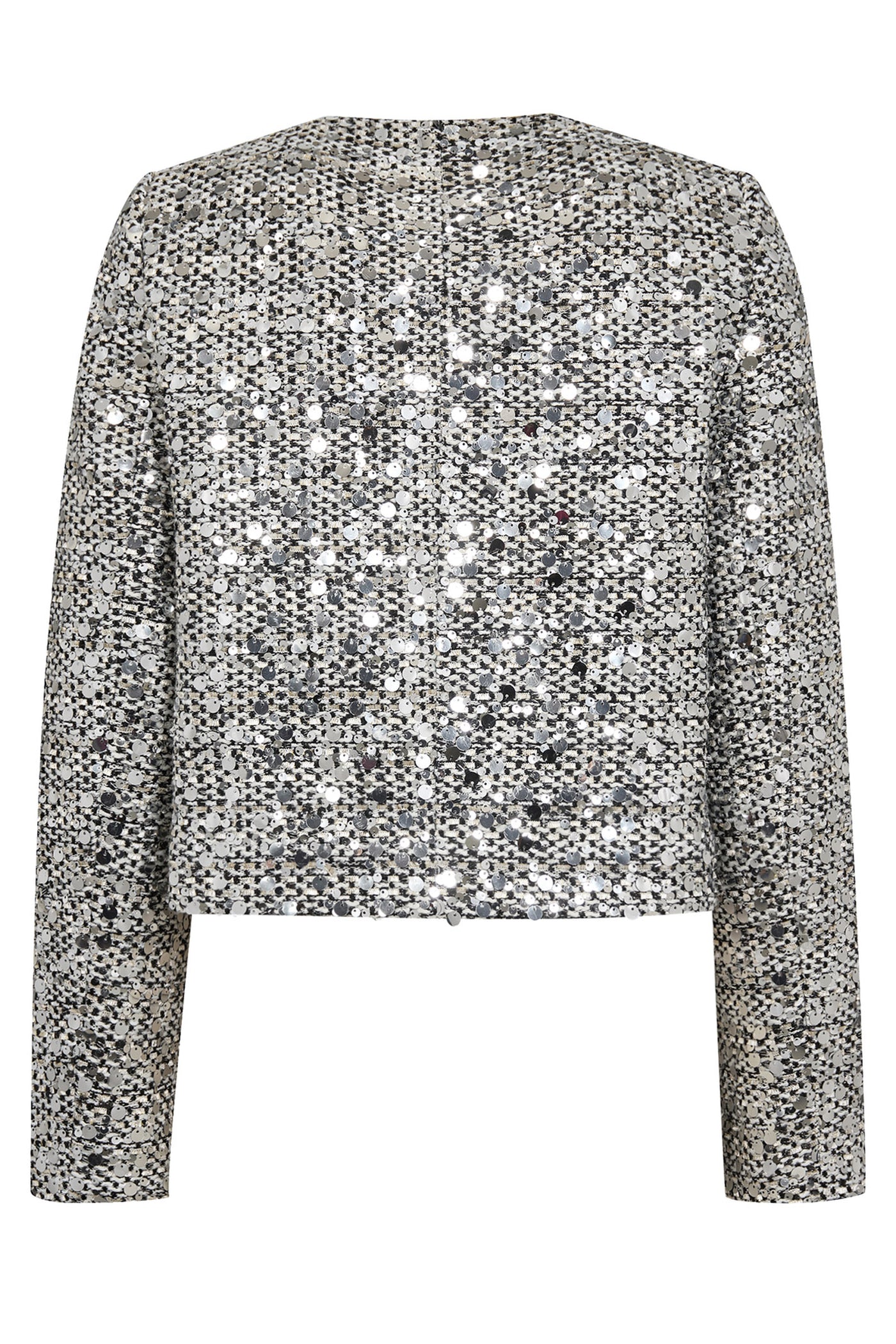 BoucleCC Sequin CocktailJacket 40096-WhiteBlack - 30257