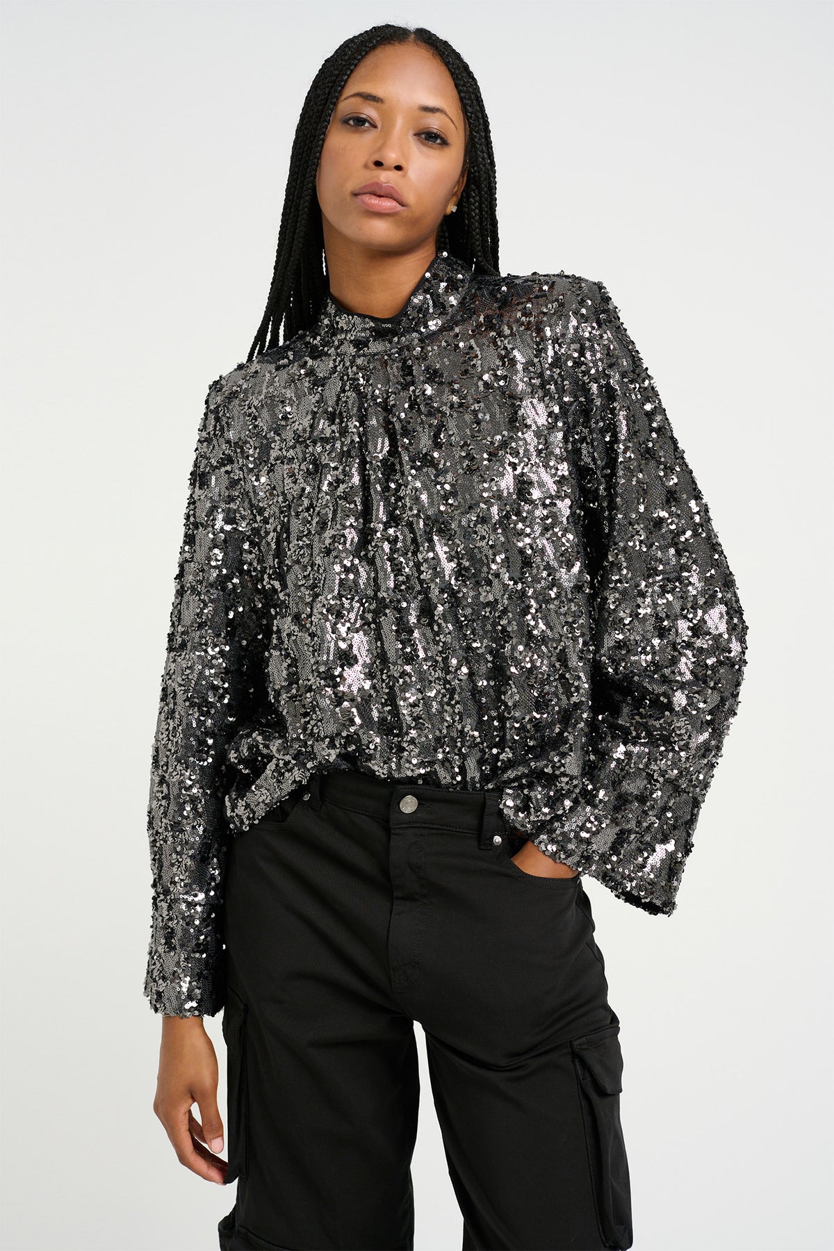 SalinaGZ blouse greystructure - 10909626