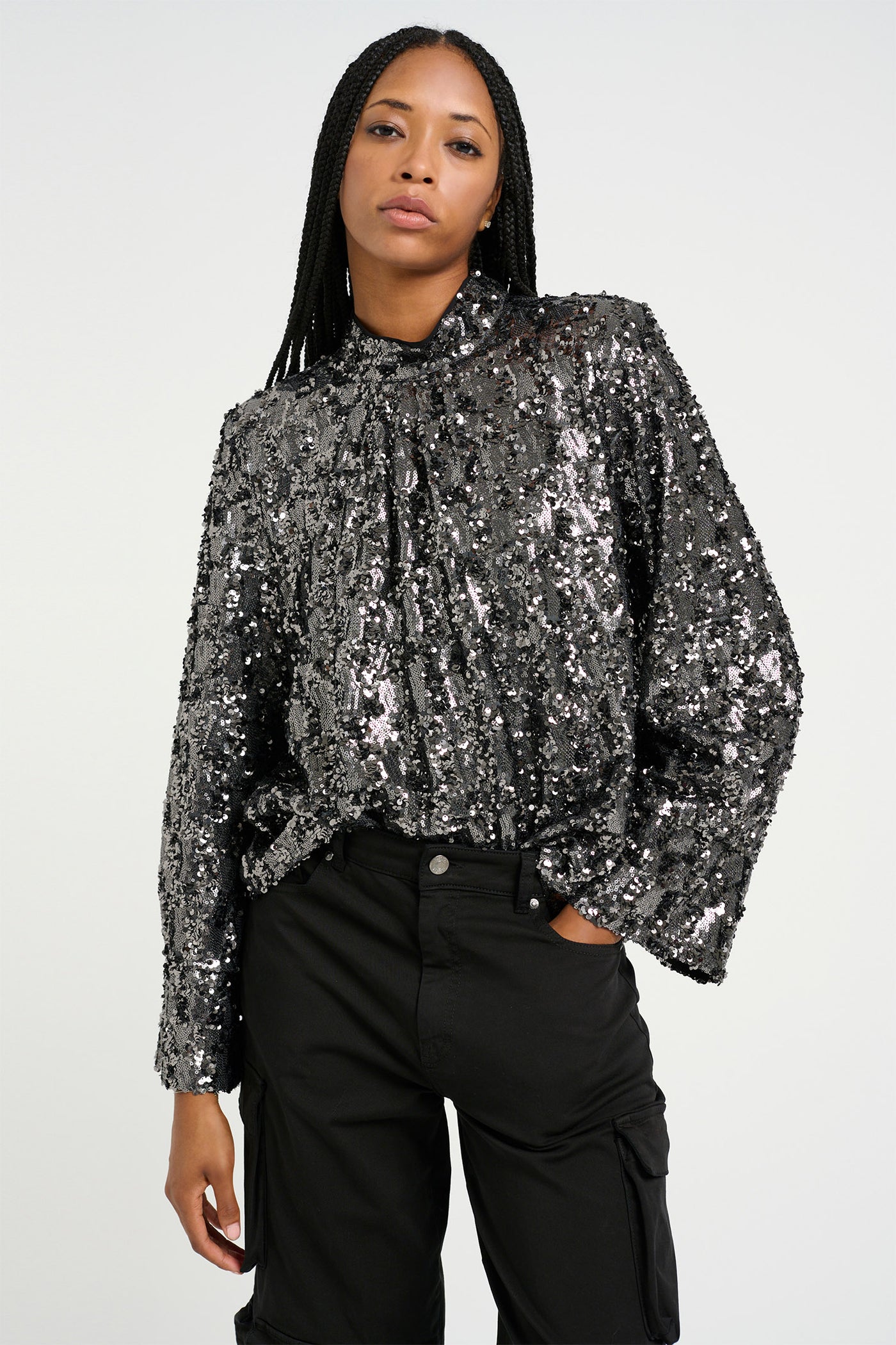 SalinaGZ blouse greystructure - 10909626