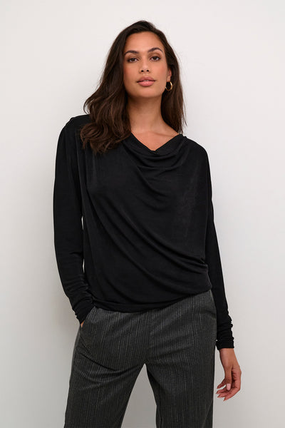 KAgina Jersey Blouse Black deep - 10509321 Thumbnail