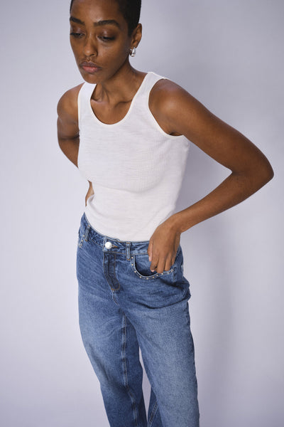 MMElaine Seamless Silk Tank To ECRU - 168310 Thumbnail