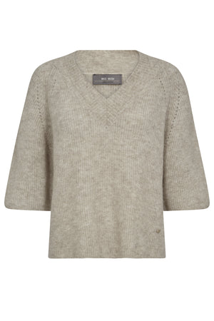 MMTaci 3/4 V-Neck Knit Feather Gray - 168770