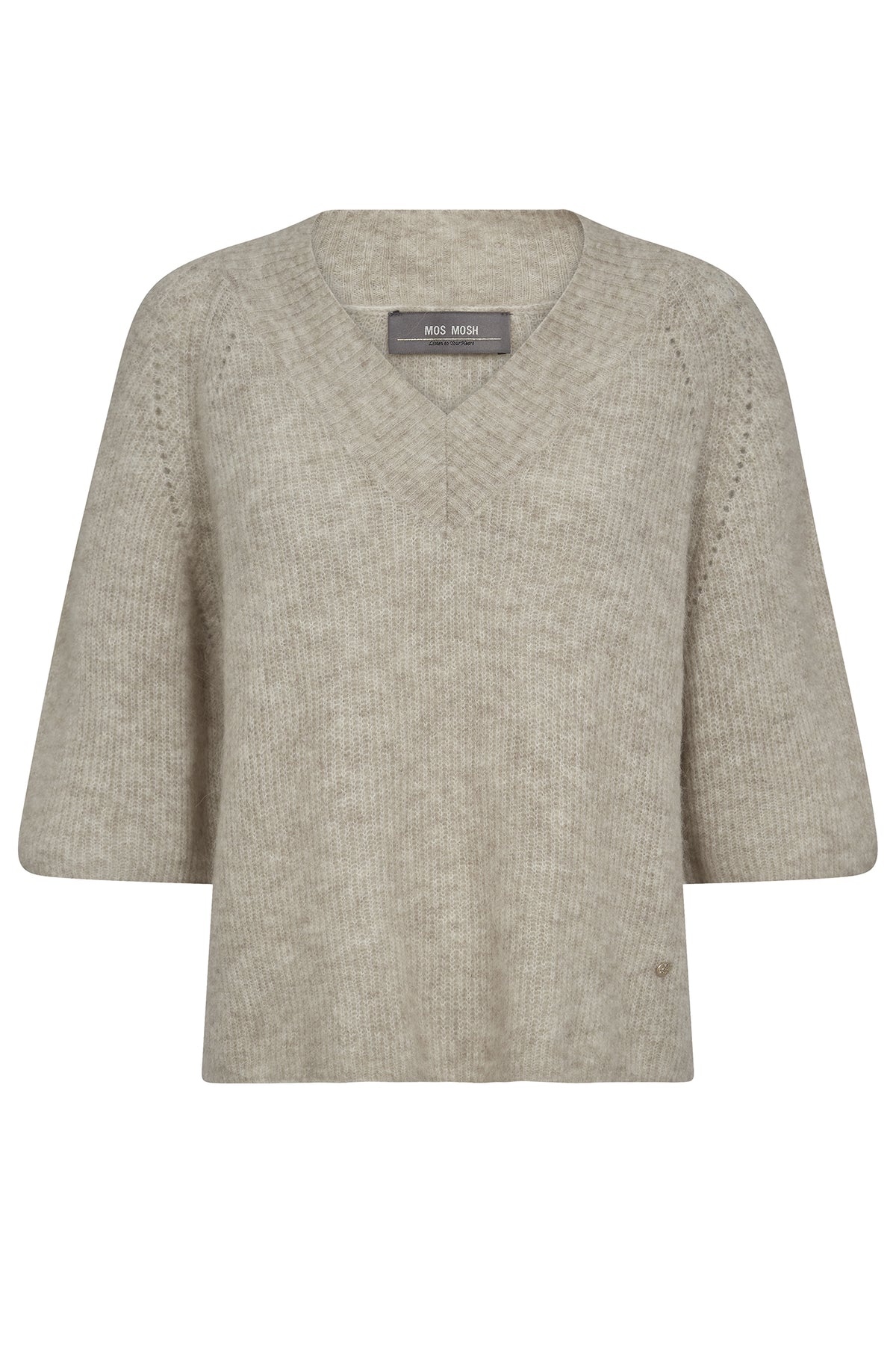 MMTaci 3/4 V-Neck Knit Feather Gray - 168770