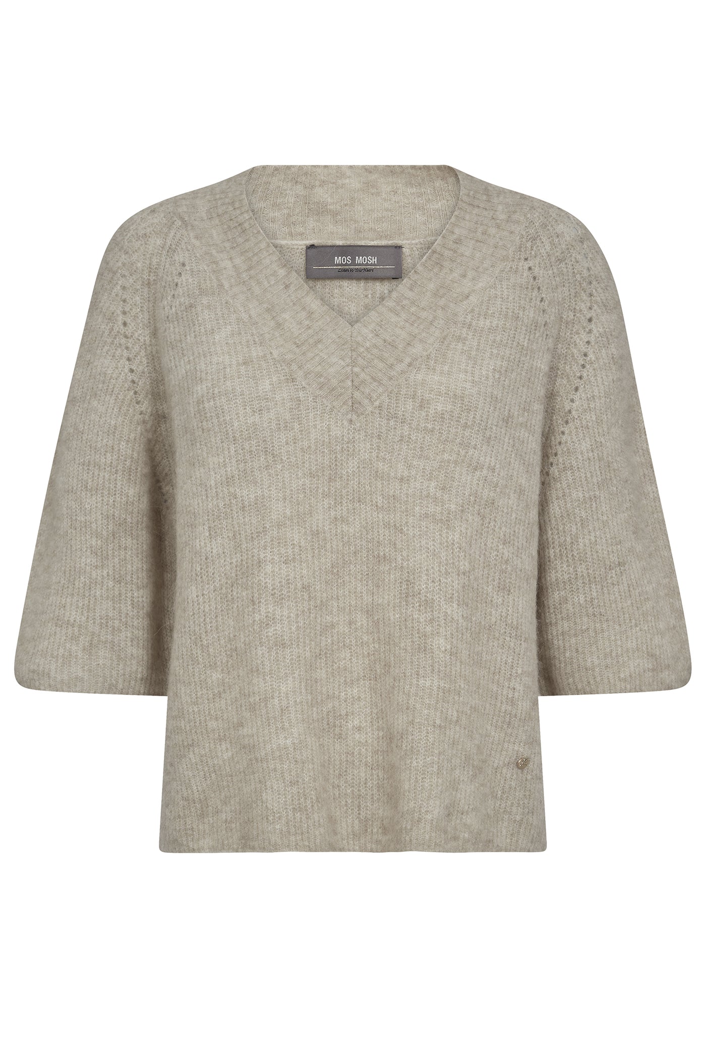 MMTaci 3/4 V-Neck Knit Feather Gray - 168770