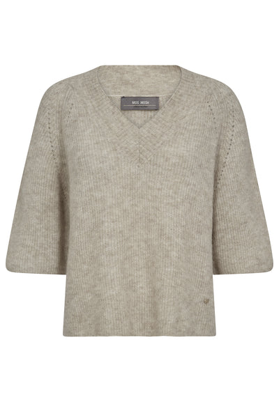 MMTaci 3/4 V-Neck Knit Feather Gray - 168770 Thumbnail