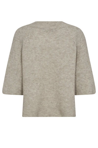 MMTaci 3/4 V-Neck Knit Feather Gray - 168770 Thumbnail