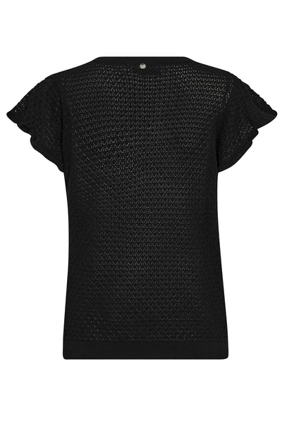 MMGanna Pattern V-neck Knit Black - 168800 Thumbnail