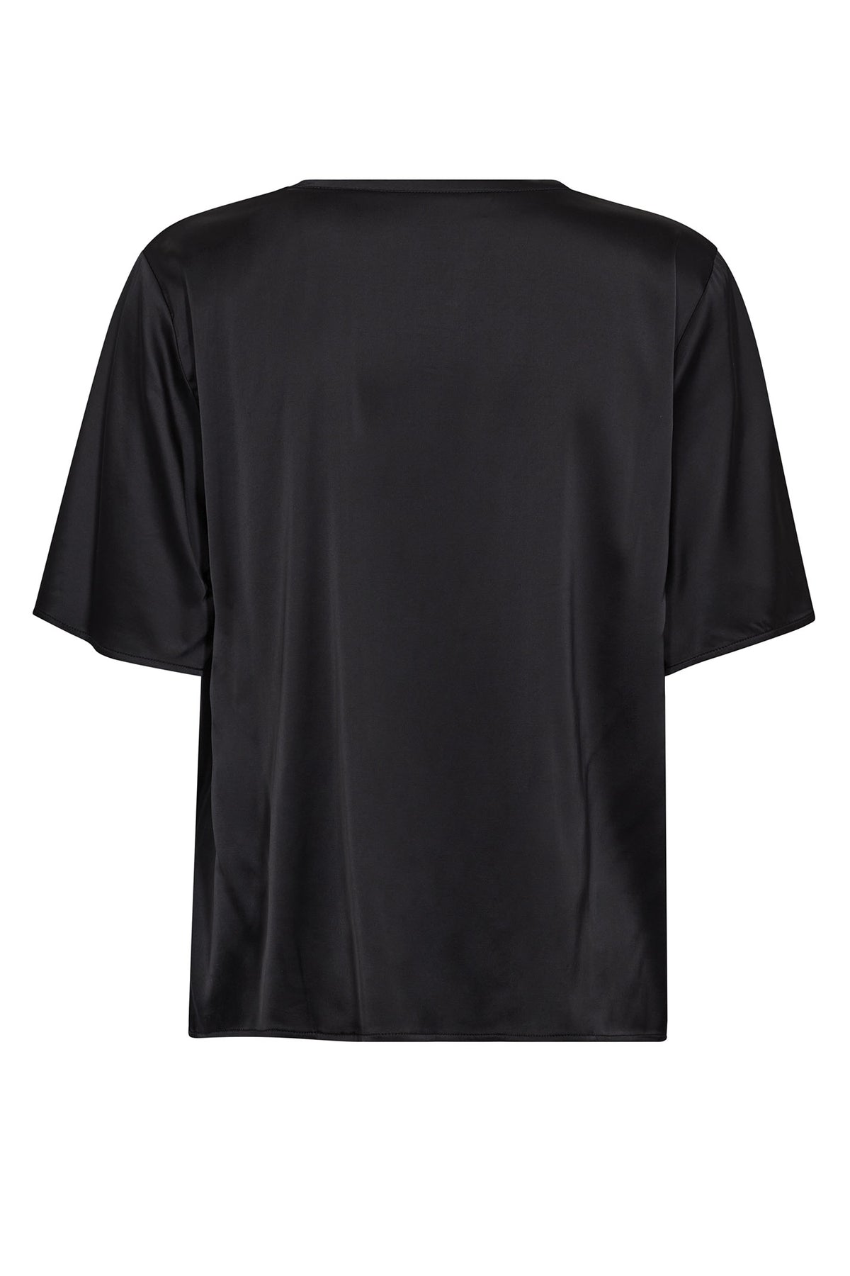 MMEvie V-Neck Satin Blouse Black - 169330