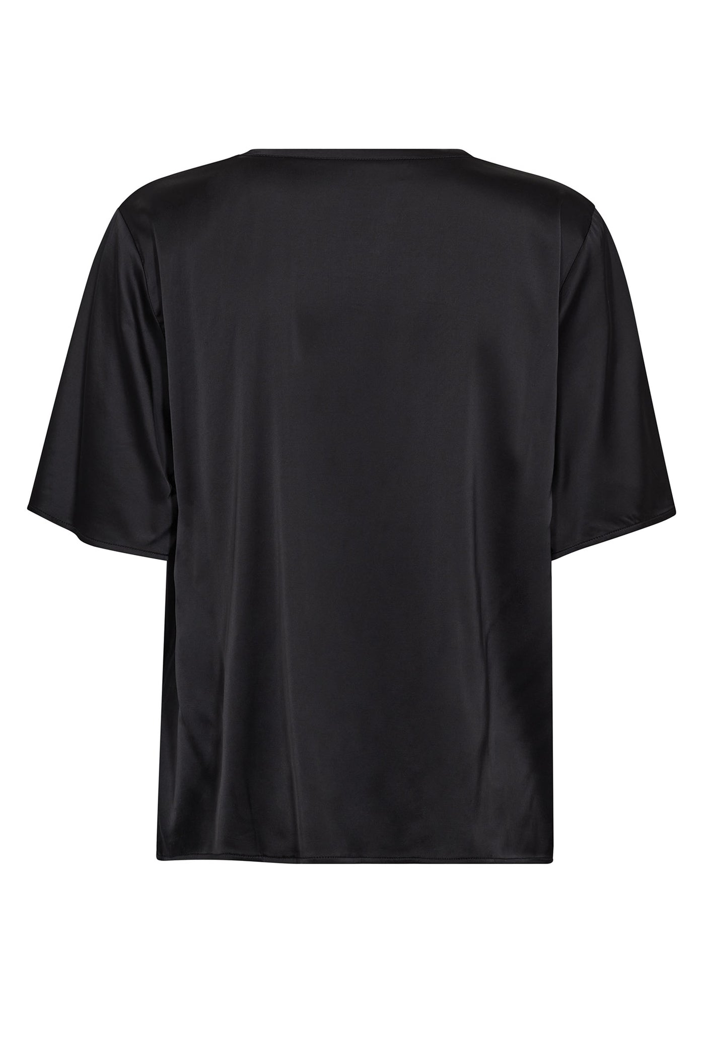 MMEvie V-Neck Satin Blouse Black - 169330