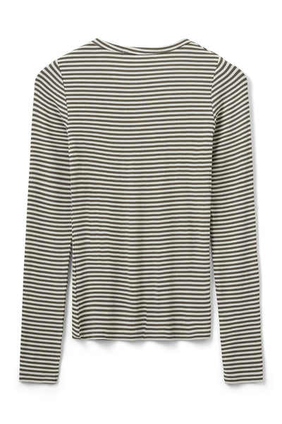 PETRICIASW STRIPE T-SHIRT LONG 3099 Army striped - SNOS433 Thumbnail