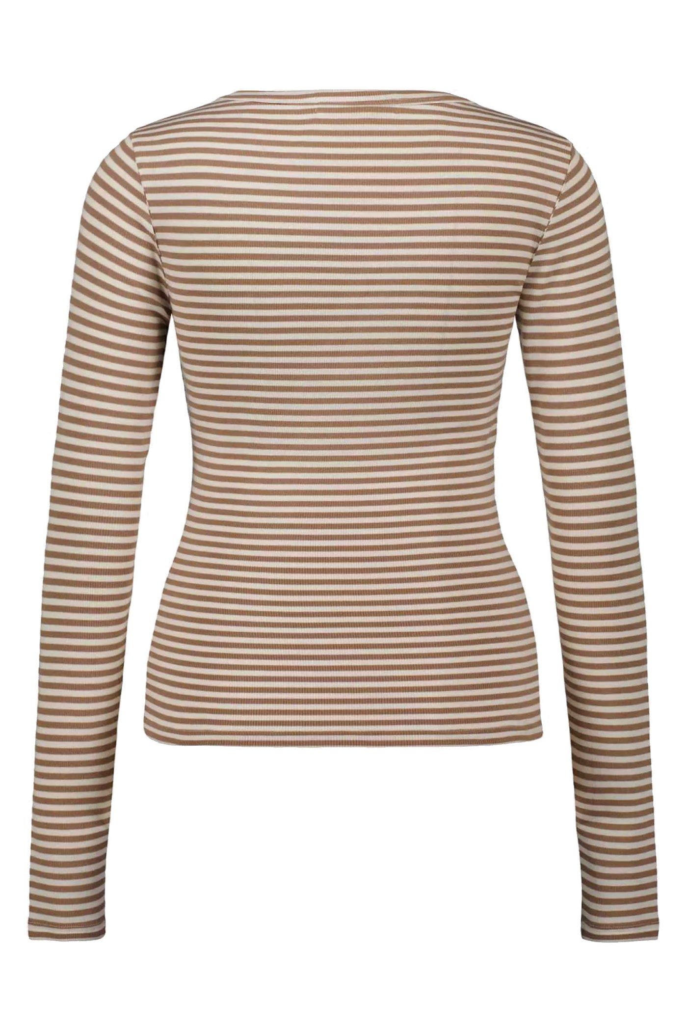 PETRICIASW STRIPE T-SHIRT LONG 7120 Beige Striped - SNOS433