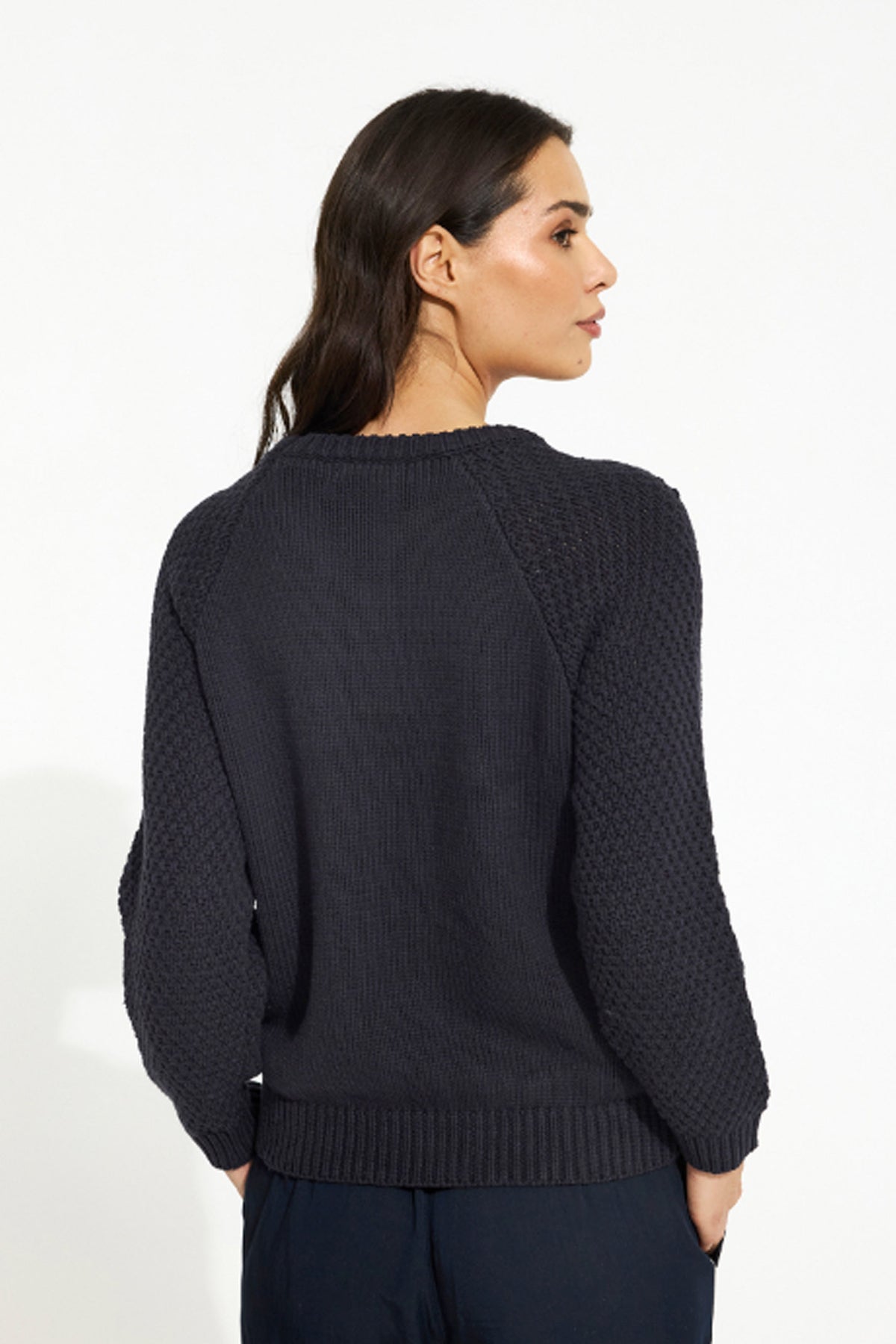 Camomile knit blouse Navy - 16269