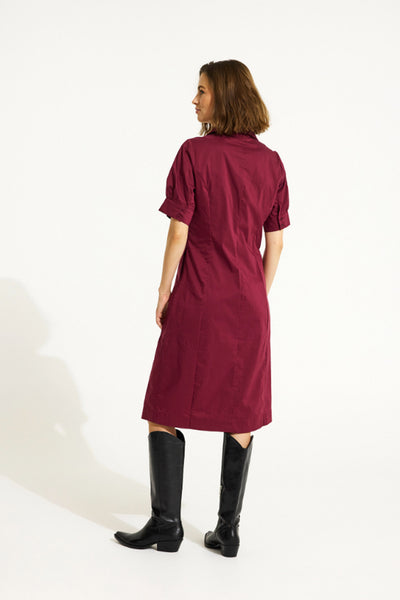 Sandra dress Burgondy - 16526 Thumbnail