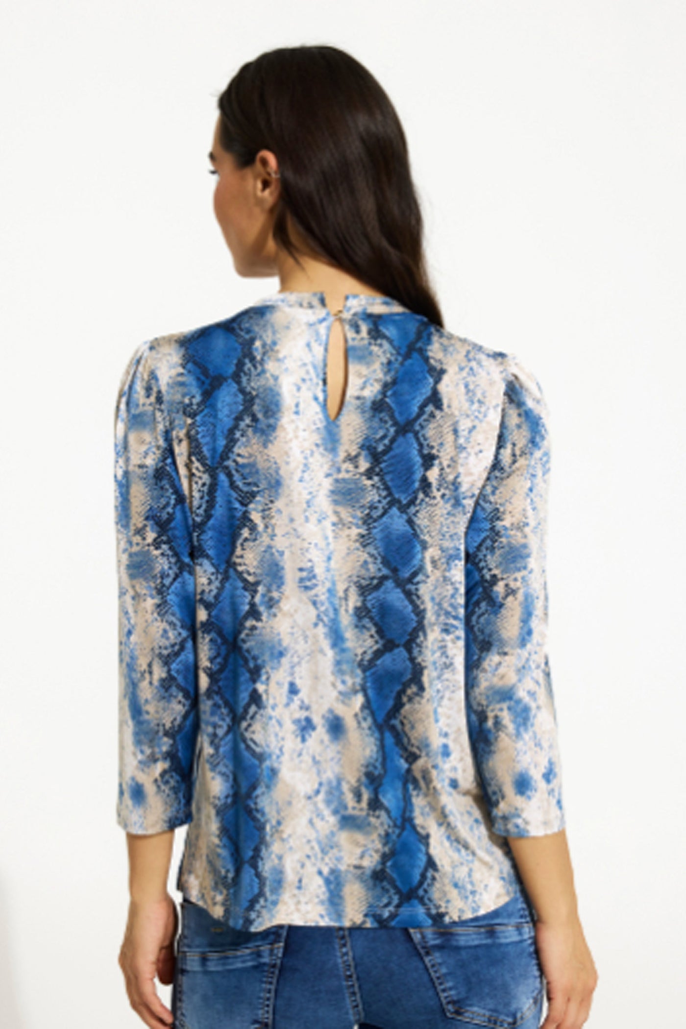 Grazia blouse 3/4 sleeves Blue - 16560