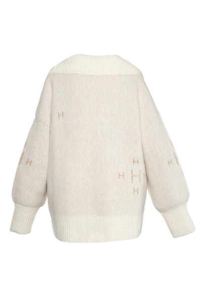 FAM V-neck Sweater 0003 White Alyssum - 2510120191 Thumbnail