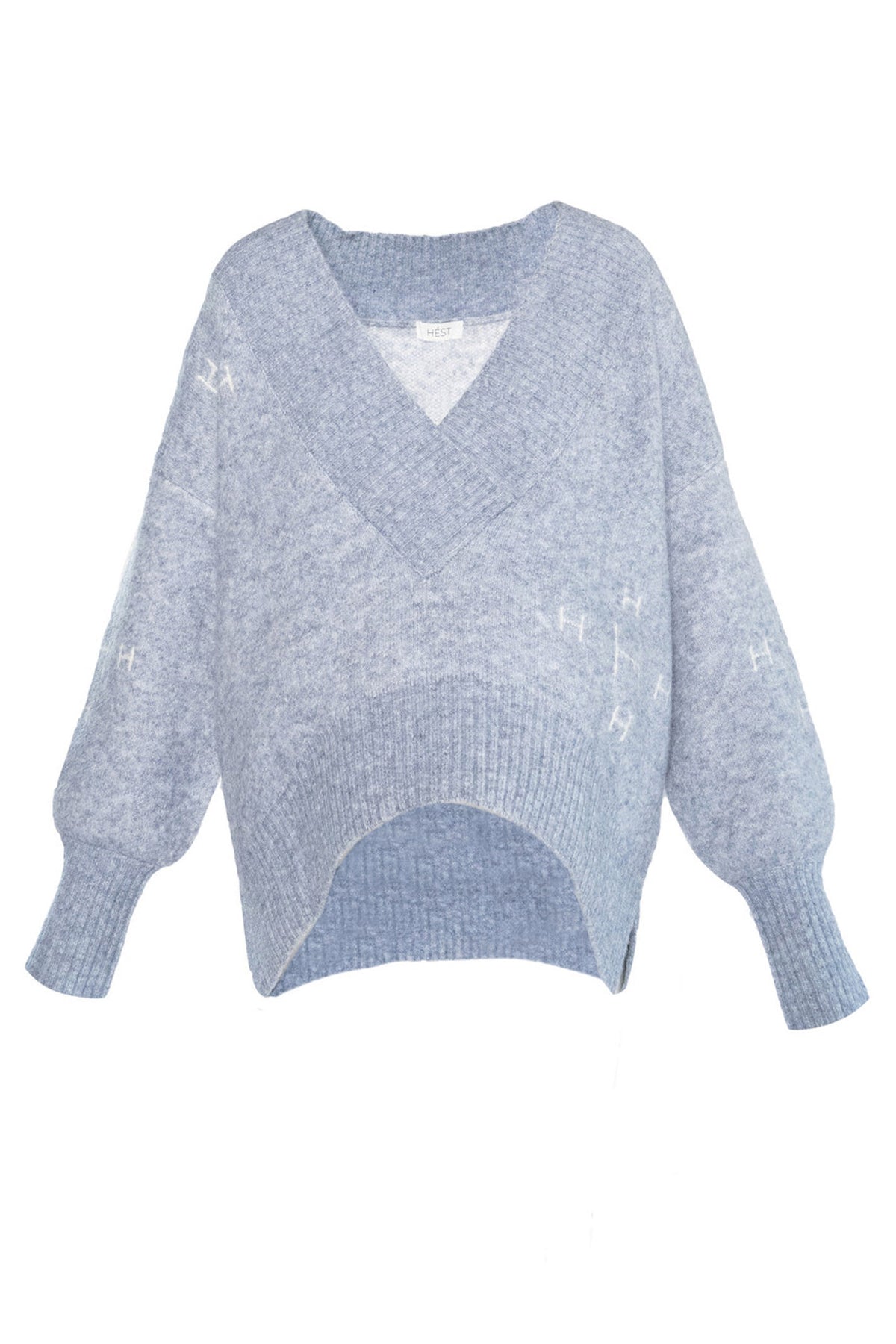 FAM V-neck Sweater 4003 Faded Denim - 2510120191