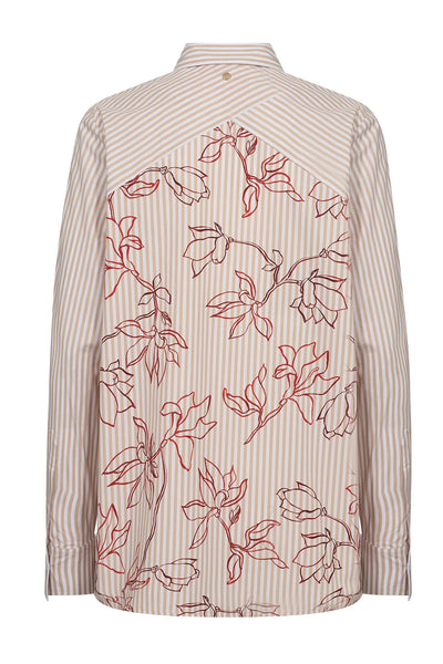 MMElinda Leafy Stripe Shirt Sesame - 169100 Thumbnail