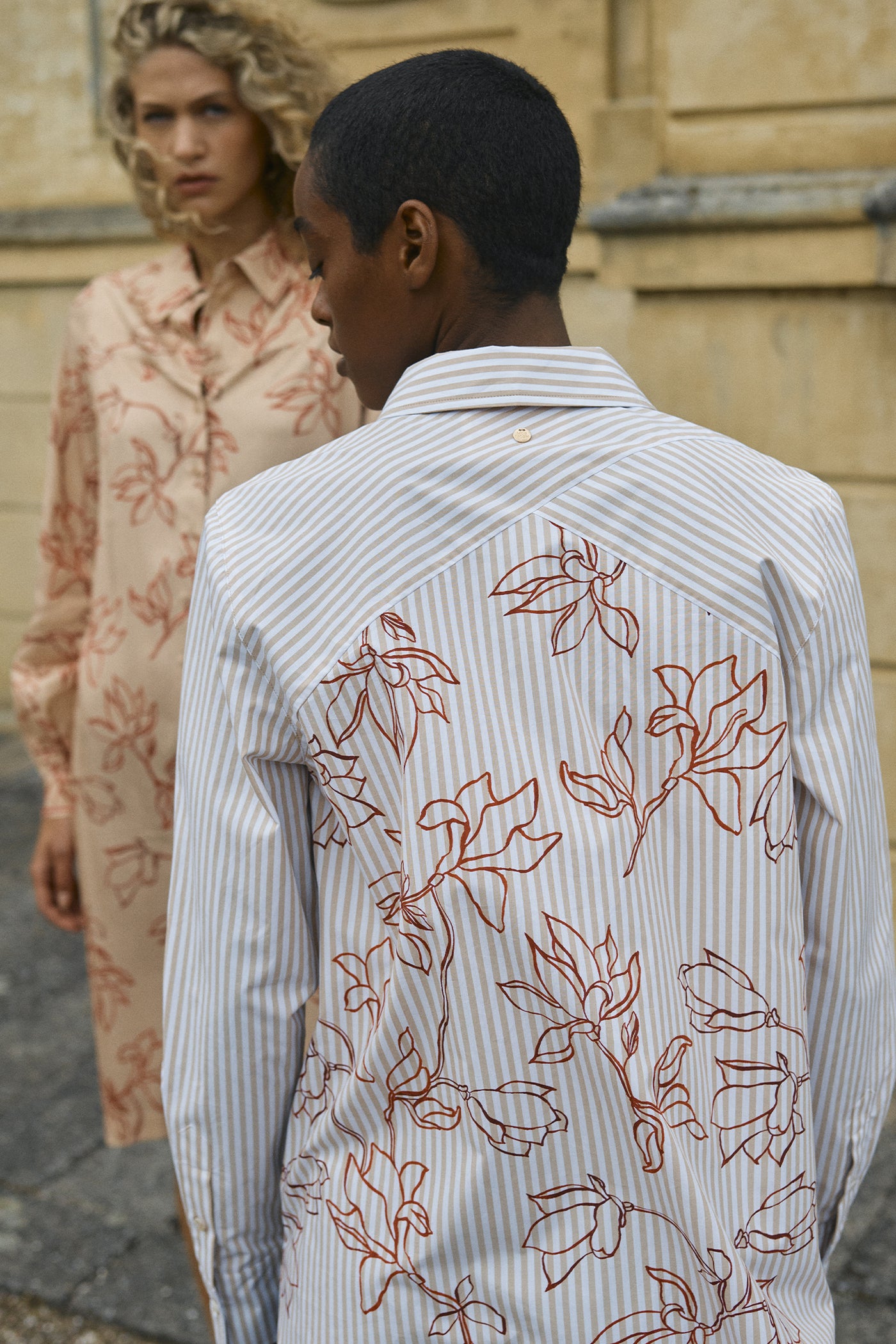 MMElinda Leafy Stripe Shirt Sesame - 169100