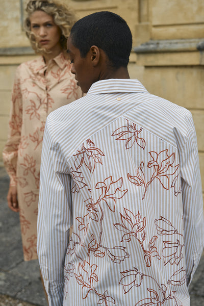 MMElinda Leafy Stripe Shirt Sesame - 169100 Thumbnail
