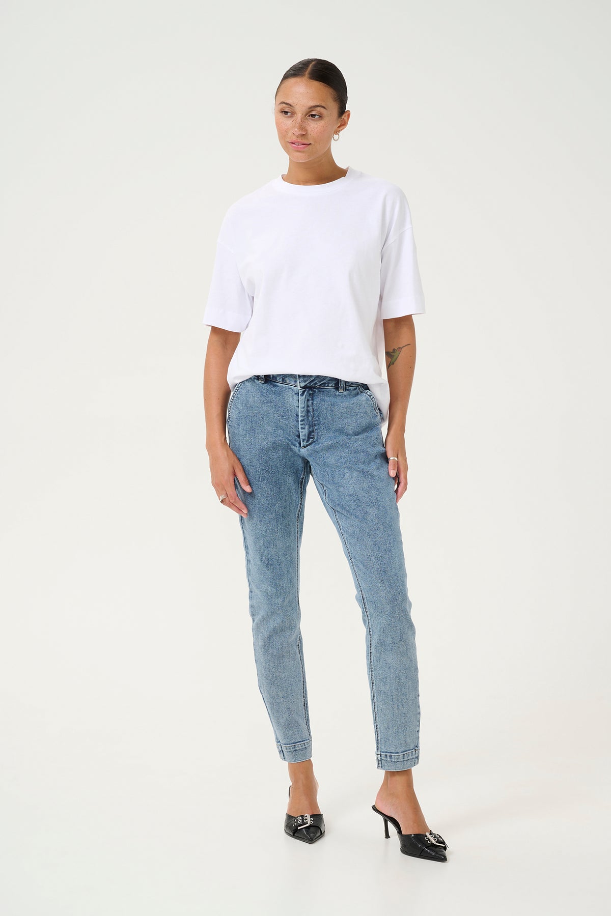 KAlea Jeans 7/8 Light Blue Washed Denim - 10509347