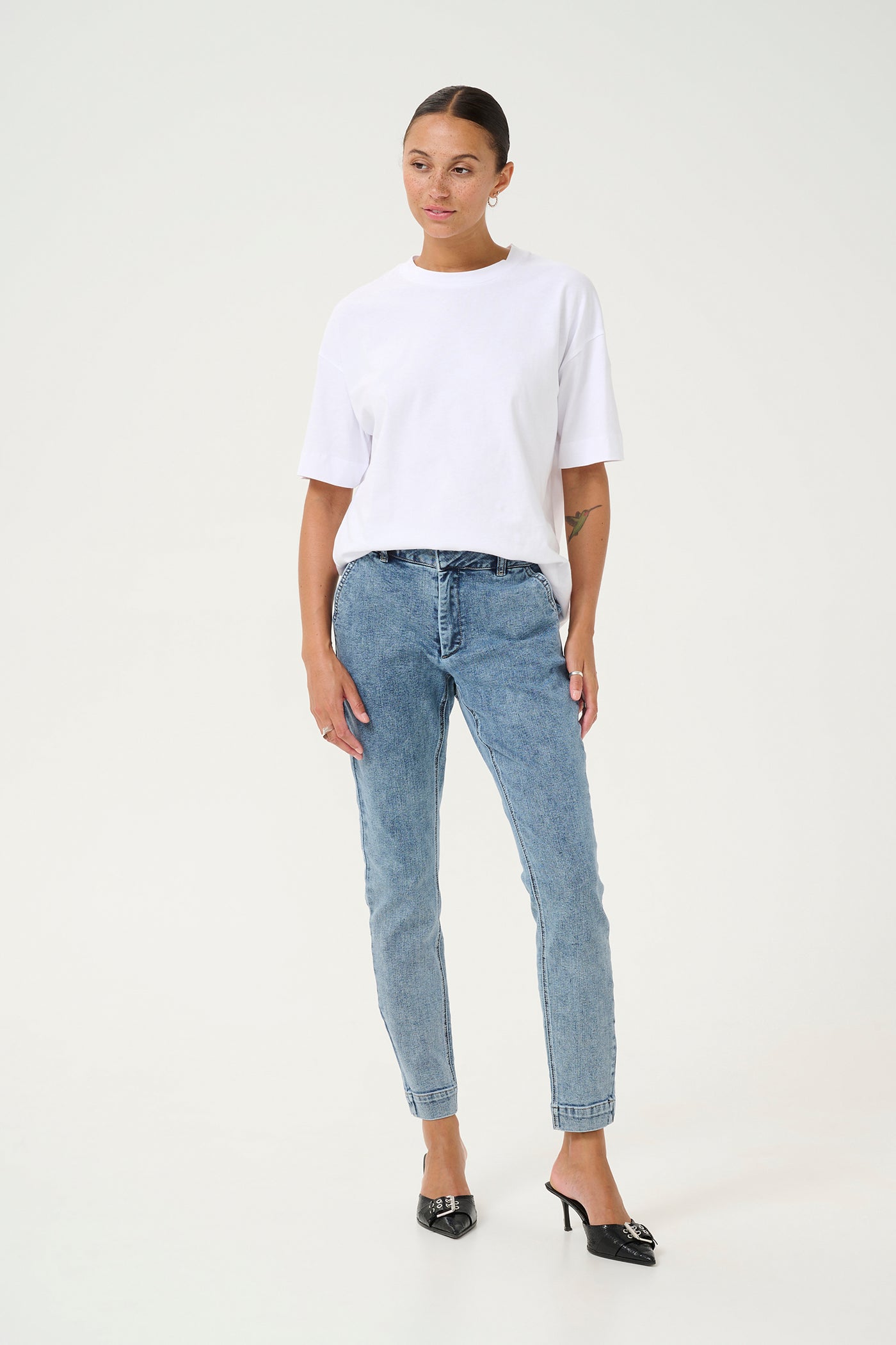 KAlea Jeans 7/8 Light Blue Washed Denim - 10509347