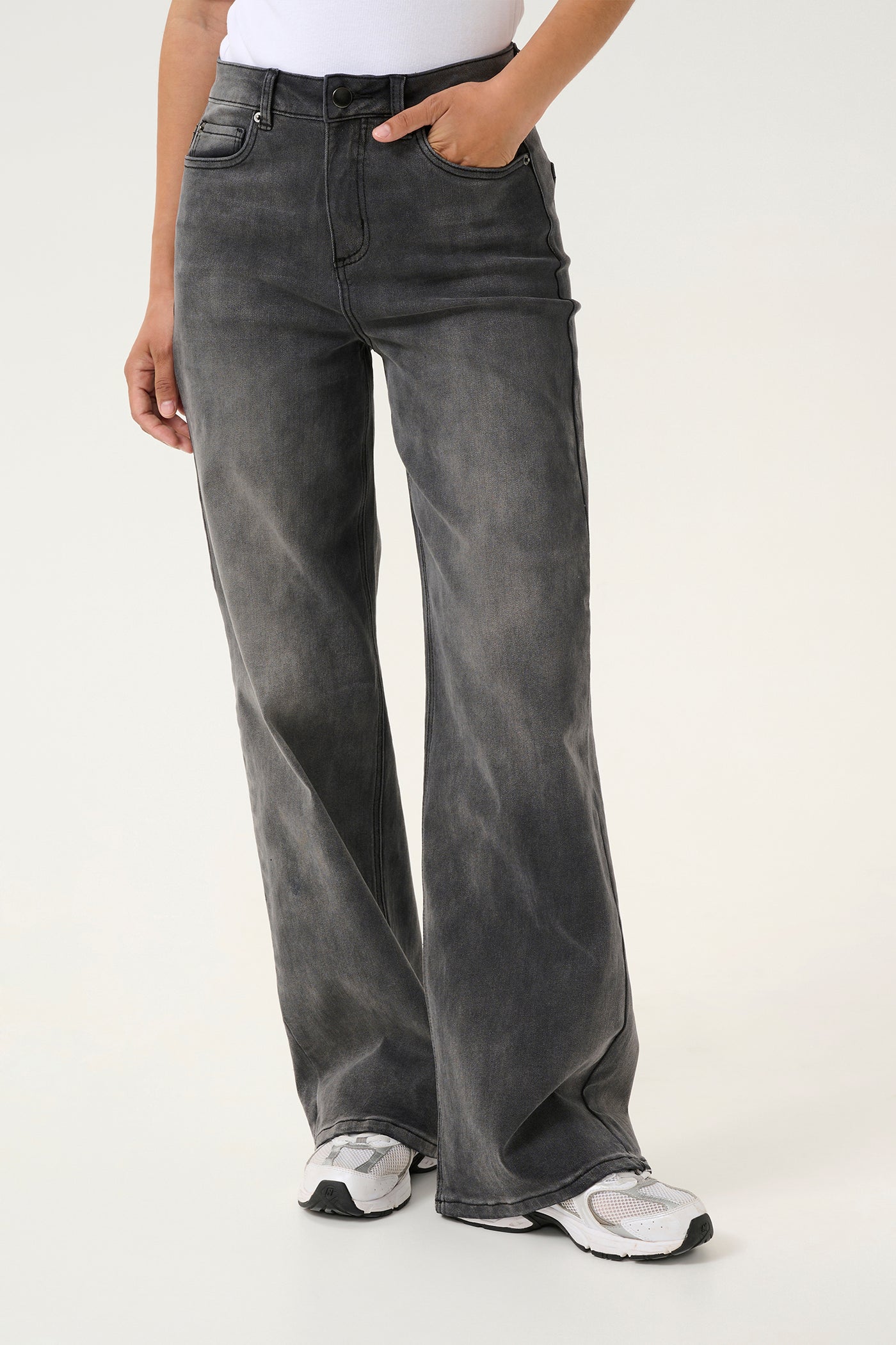 KAsinem High Waist Jeans Medium Grey Denim - 10509518