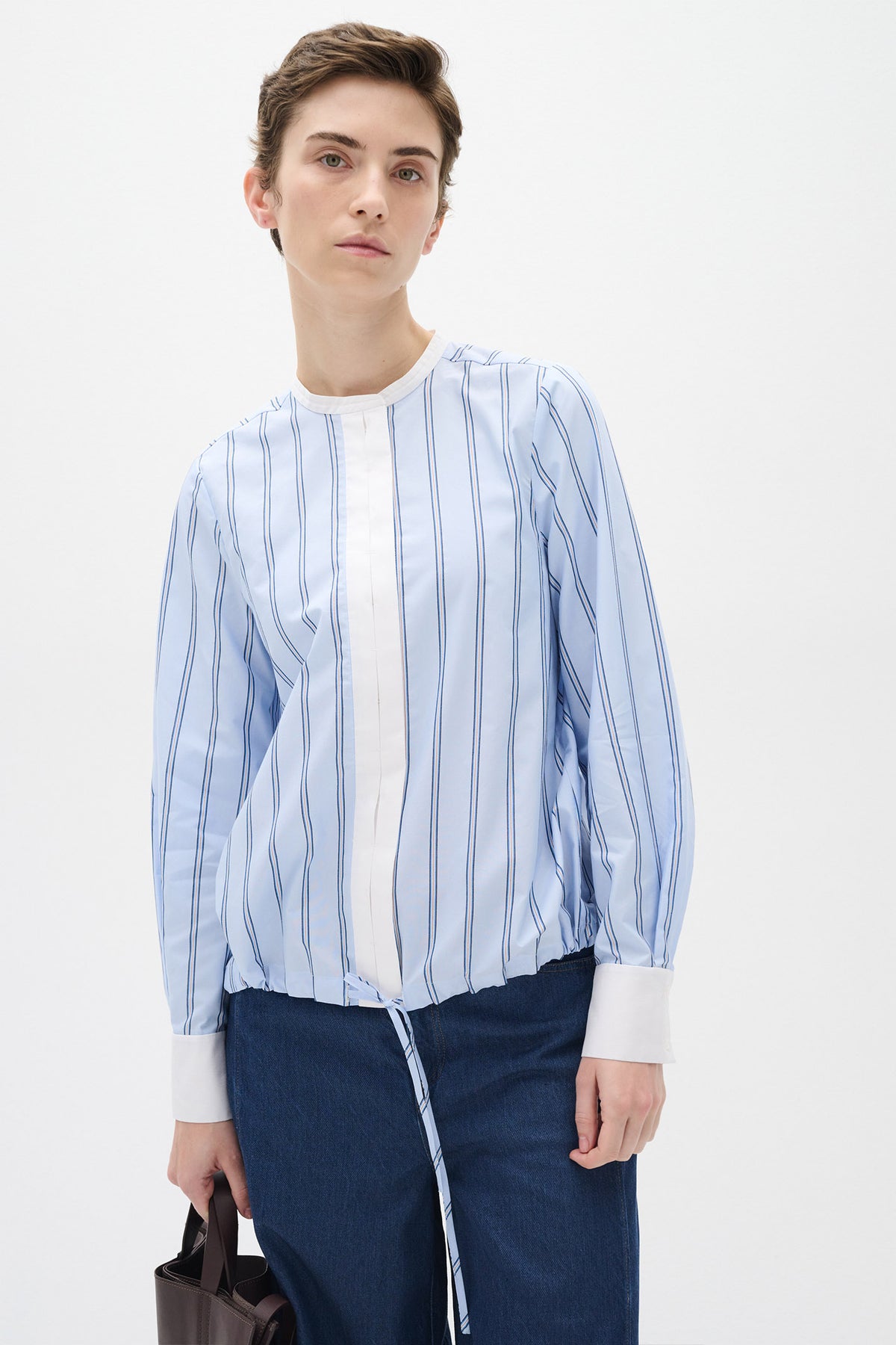 MyleeIW Drawstring Shirt Aqua Blue