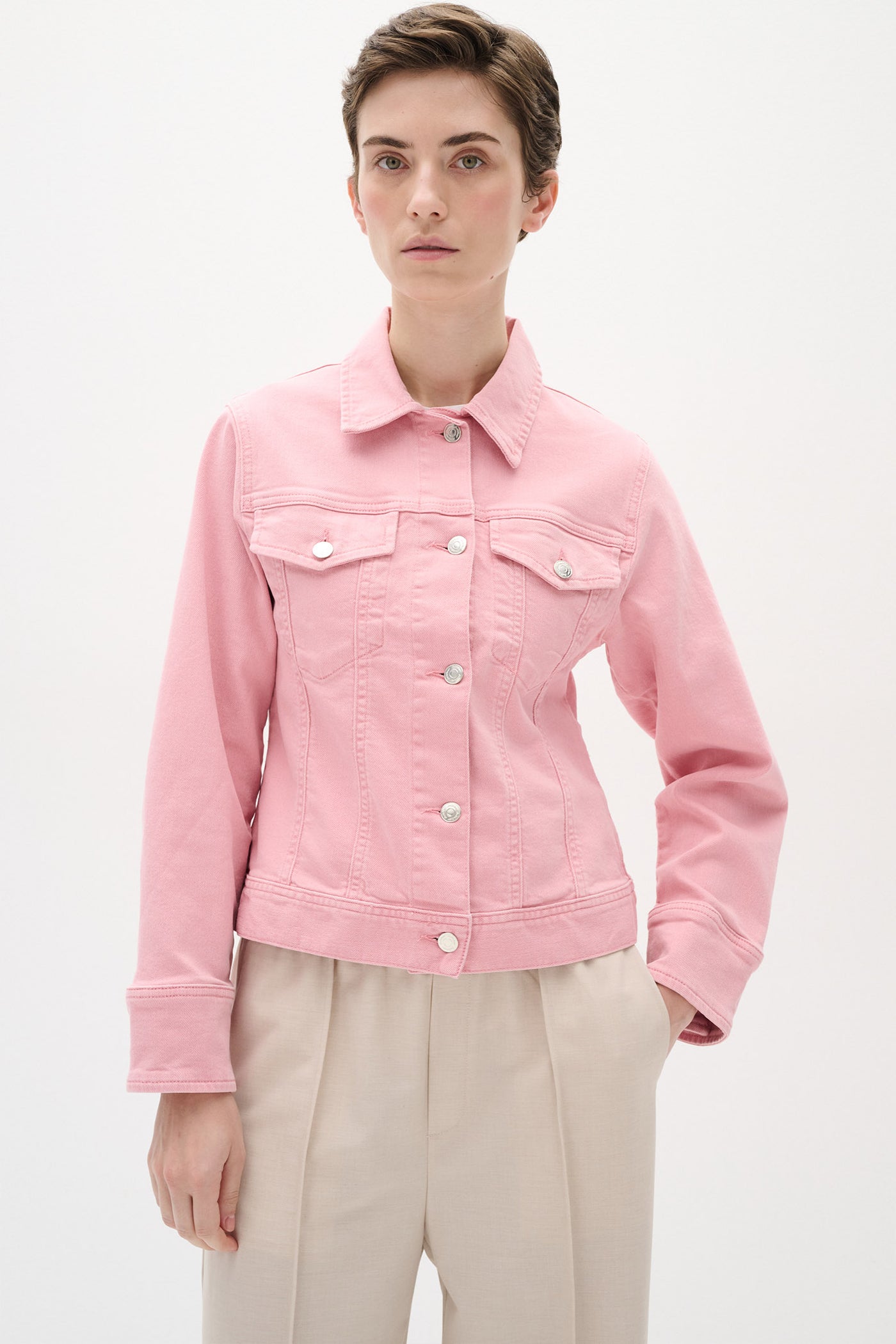 MorieIW Janny Denim Jacket PALE PINK - 30110122