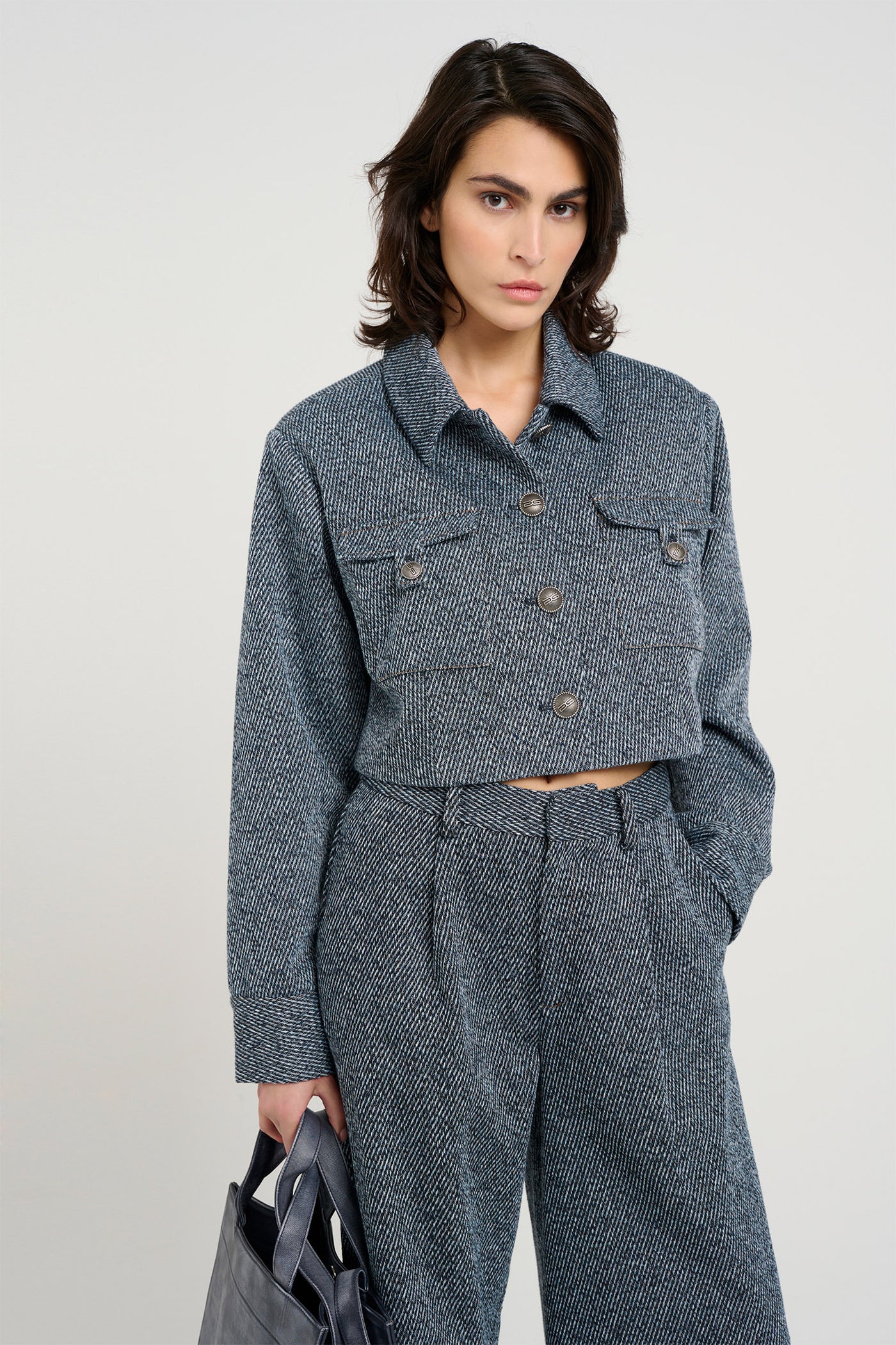 BelmaGZ blazer Blue twill structure - 10909731